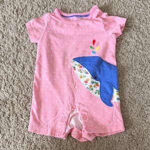 Baby Boden Pink and Blue Whale Bodysuit